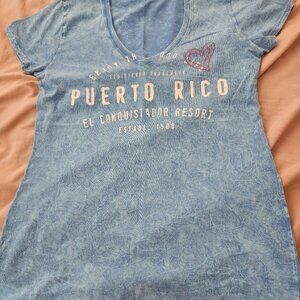 V neck graphic: Puerto Rico T shirt